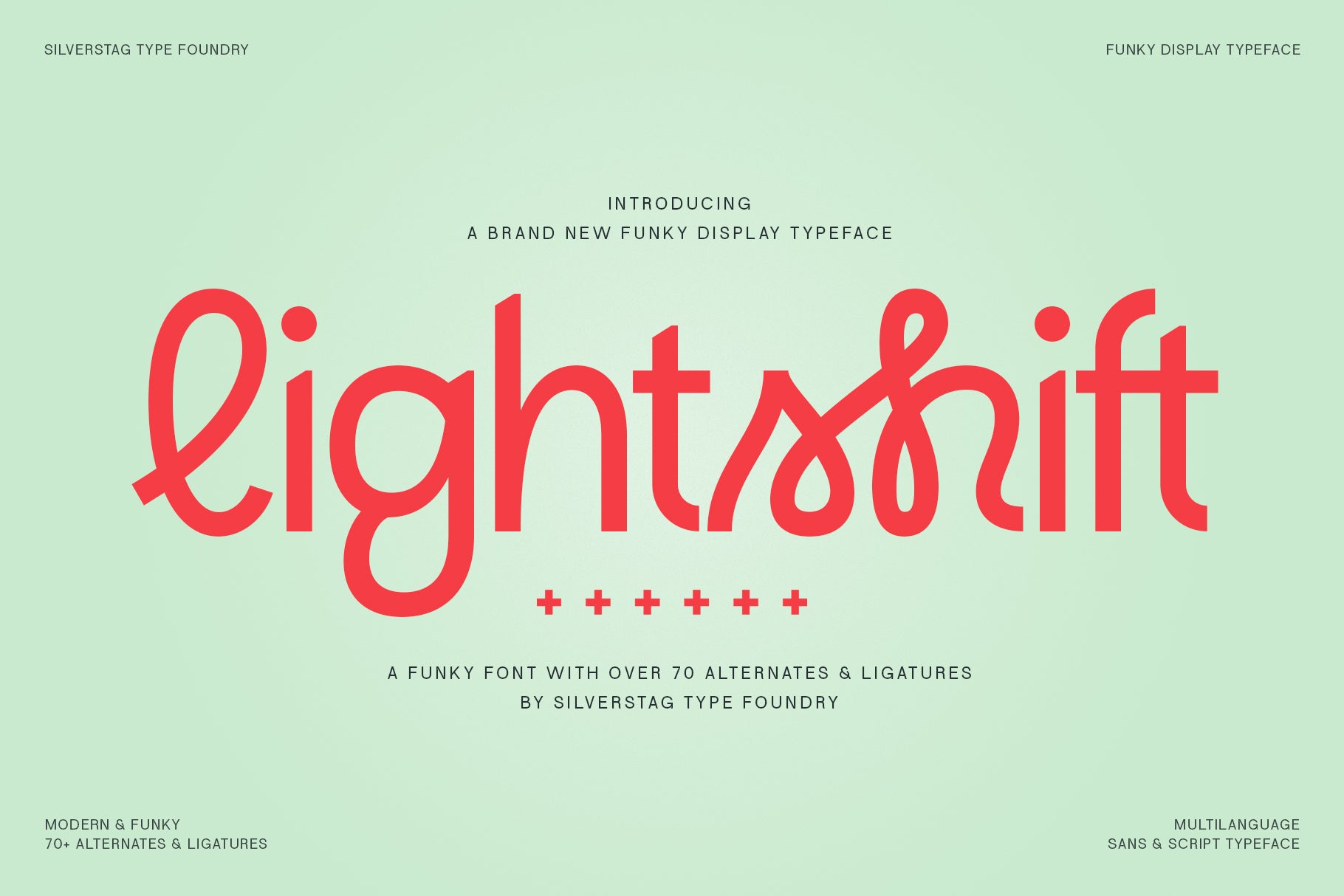 Lightshift – A Funky Display Typeface with 4 Styles & 70+ Ligatures