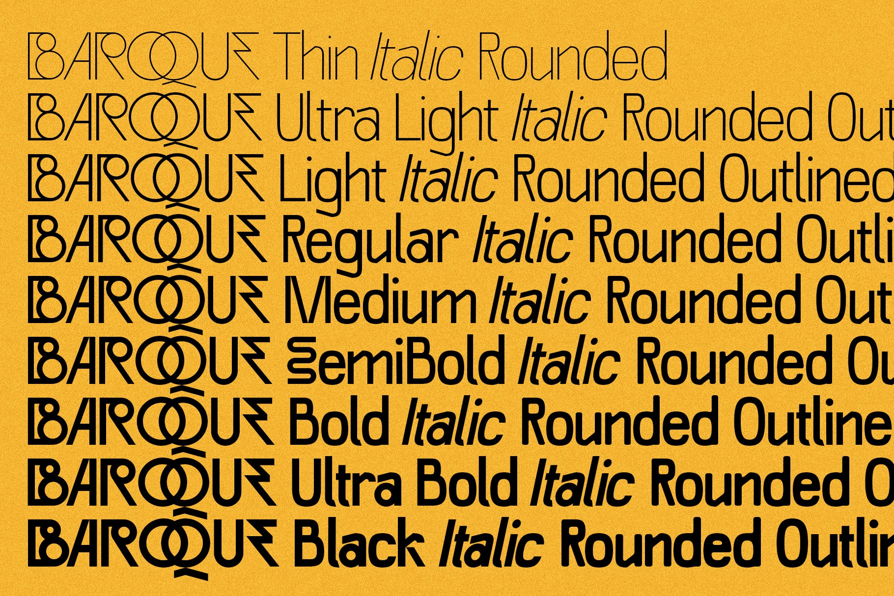 Baroque Grotesk – A 72-Font Grotesk Typeface