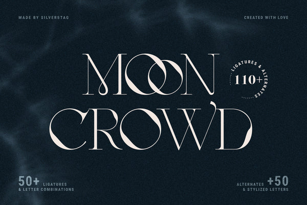 MOON CROWD – Chic Ligature Serif with 100+ Alternates