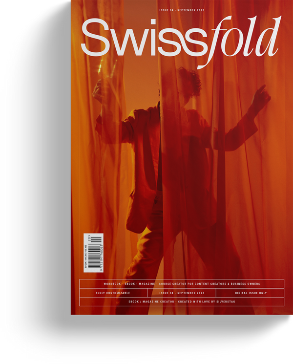 SLTF Dessign Maison hybrid serif display - Swissfold magazine cover in red