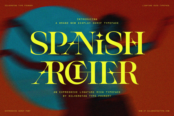 SLTF Spanish Archer launch cover with yellow uppercase wordmark over a blurred red and blue figure