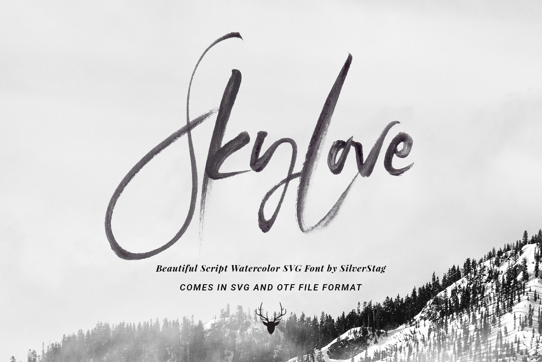 SkyLove – Hand-Painted SVG Watercolor Script Font