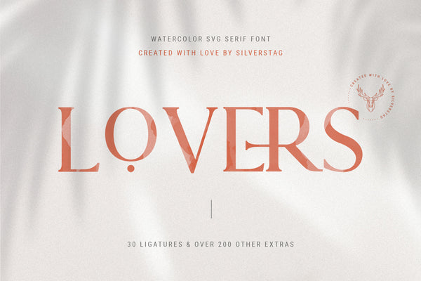 Lovers SVG Serif Font & Extras