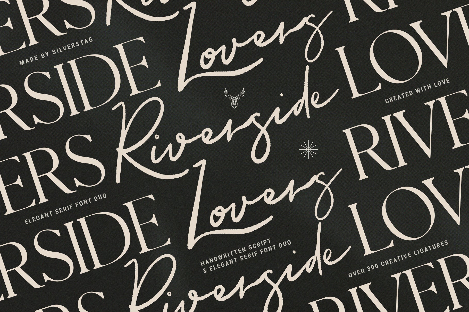Riverside Lovers – A Romantic Serif & Script Font Duo with 300 ...