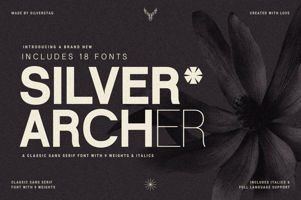 Silver Archer - An 18-Font Classic Sans Typeface