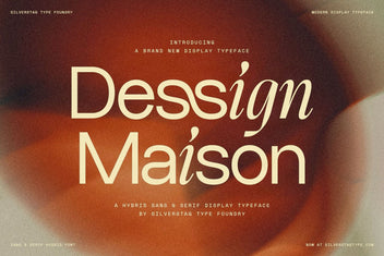 SLTF Dessign Maison hybrid serif display - hero specimen on a warm orange gradient