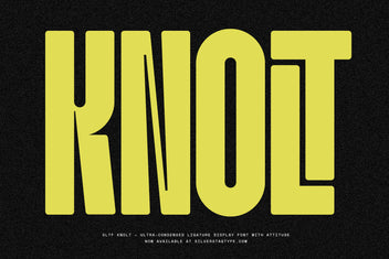 SLTF Knolt ultra condensed display - hero specimen in lime on black