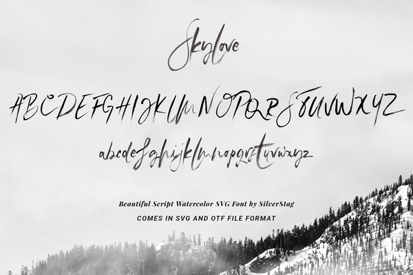 SkyLove – Hand-Painted SVG Watercolor Script Font