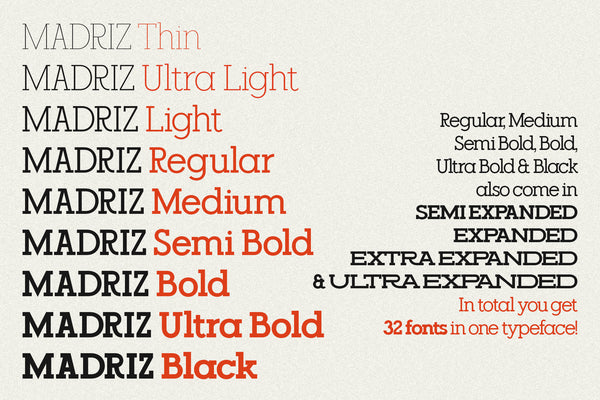 Madriz - Retro Slab Serif Typeface