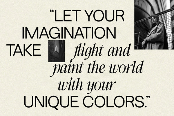SLTF Dessign Maison hybrid serif display - Let Your Imagination Take Flight quote in mixed roman and italic