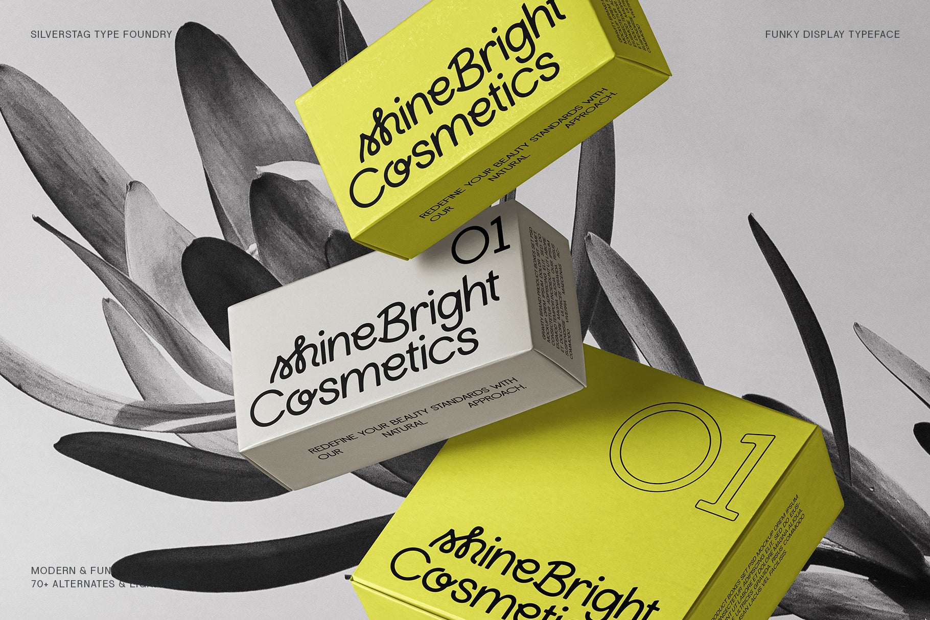Lightshift – A Funky Display Typeface with 4 Styles & 70+ Ligatures
