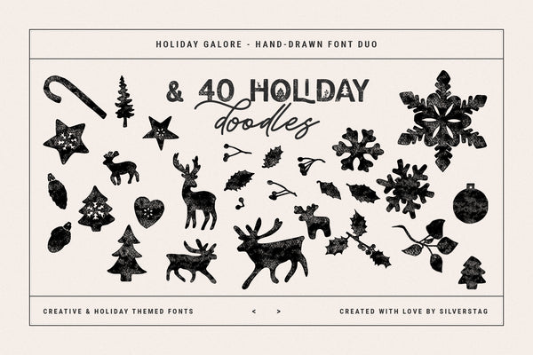 Holiday Galore - Hand-Drawn Font Duo