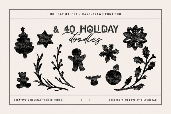 Holiday Galore - Hand-Drawn Font Duo